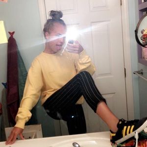 Brandy Melville black and grey striped pants